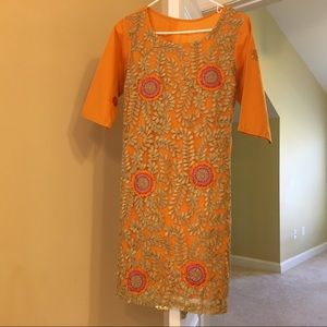 *New* Orange Gold Pakistani Kurti Kameez